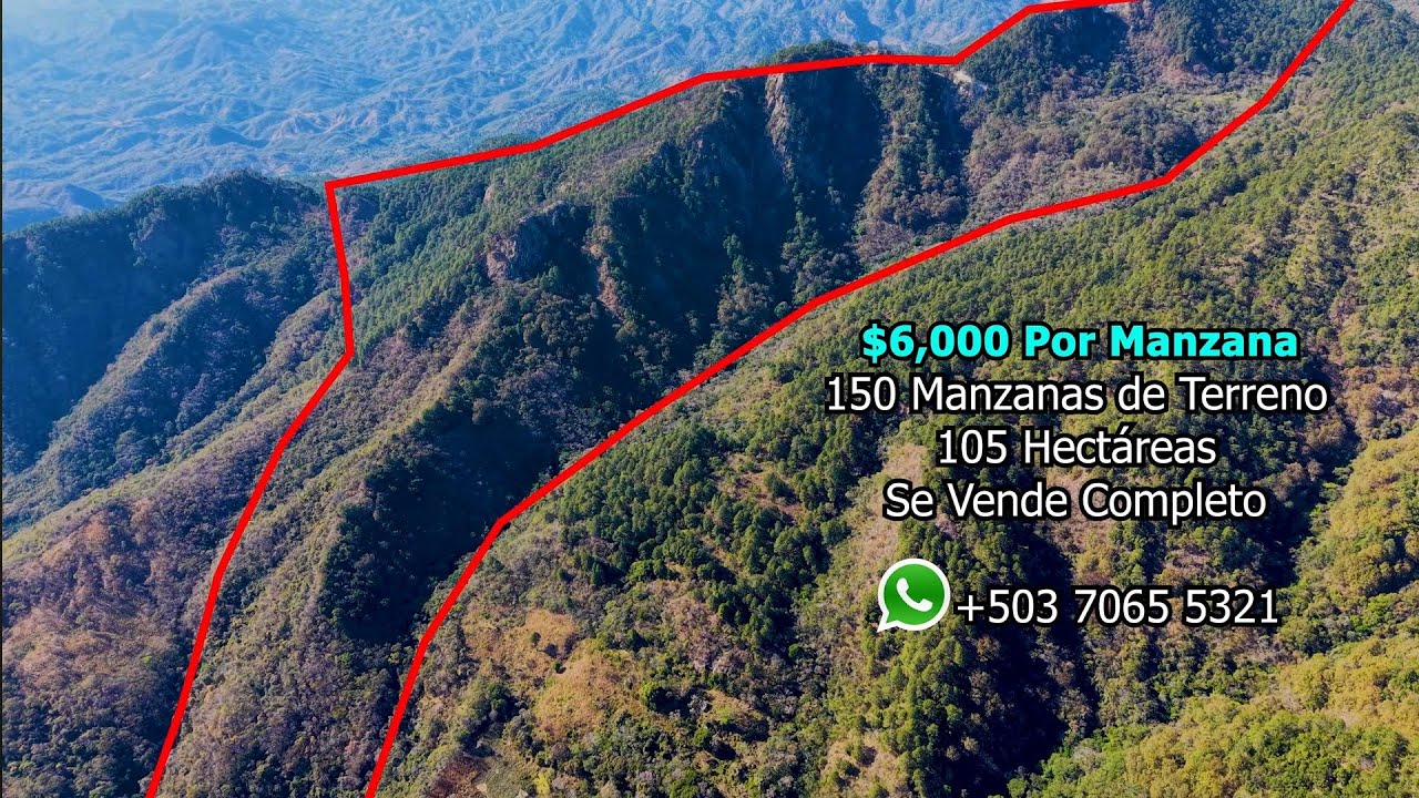 Terreno de 150 Manzanas Para Ecoturismo En Chalatenango. $6,000 por Manzana. Cel: 7065 5321.