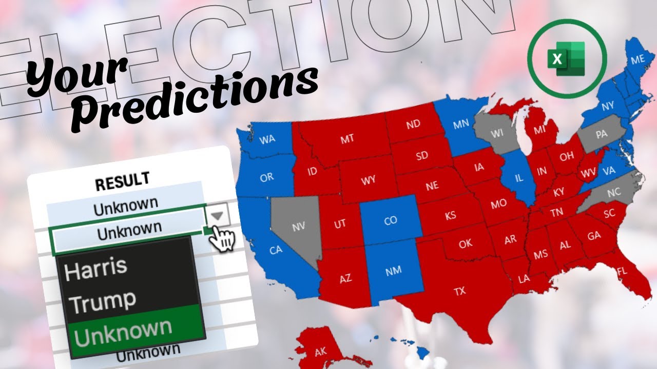 Predict 2024 US Elections - Free Excel Template!