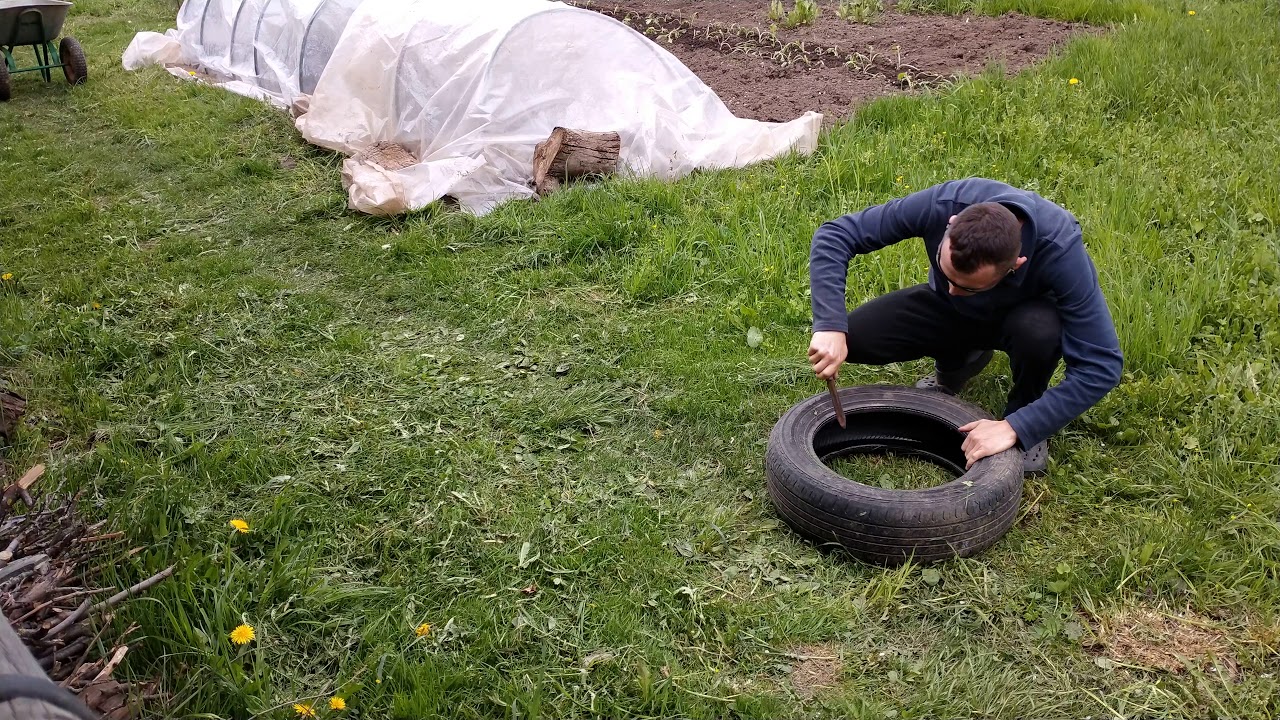 добыча провода из покрышки mining wire from tire