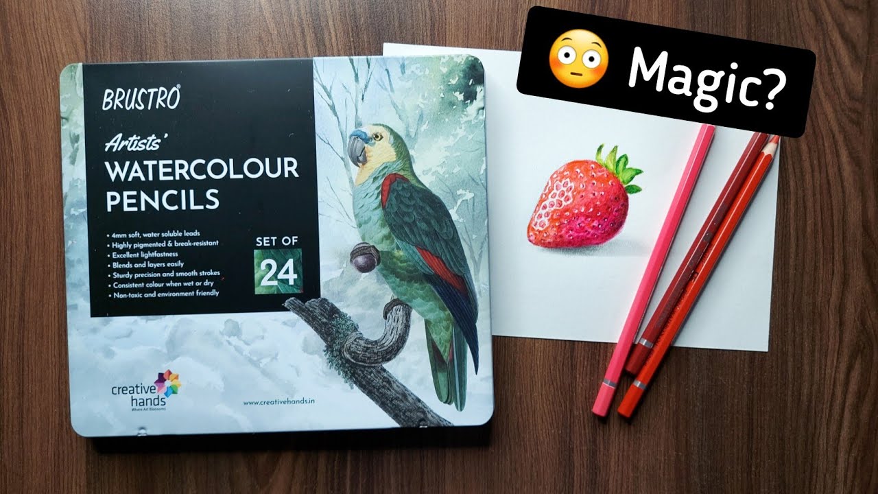 Trying New Brustro watercolor pencils 😍 : tutorial