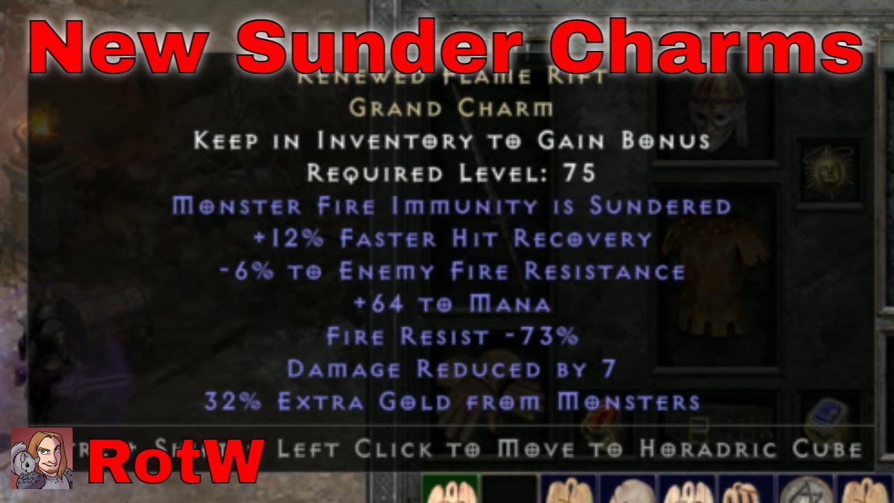 D2R Unique Items - Latent & Renewed Sunder Charms (Heralds Of Terror Zones)