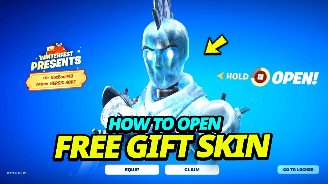 How to OPEN The FREE SKIN Glacial Dummy in Fortnite Winterfest Presents