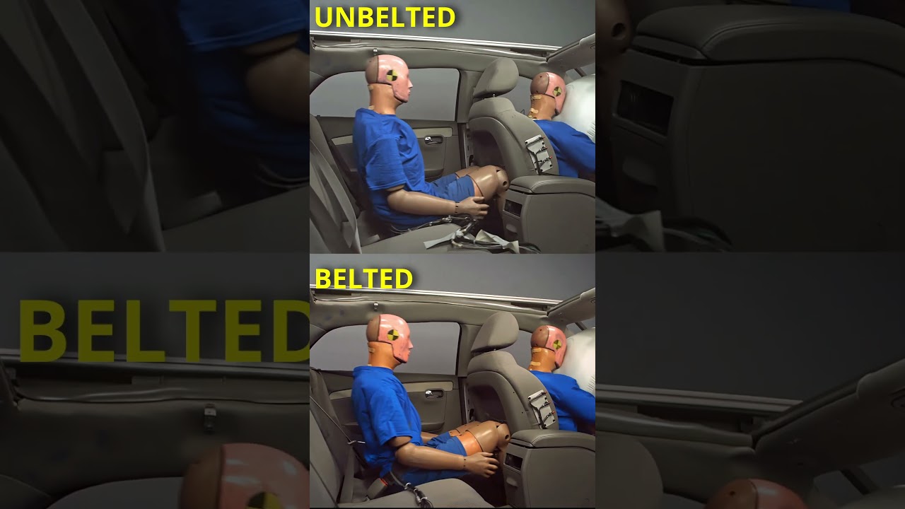 Rear Passenger Belted Vs Unbelted Crash Test