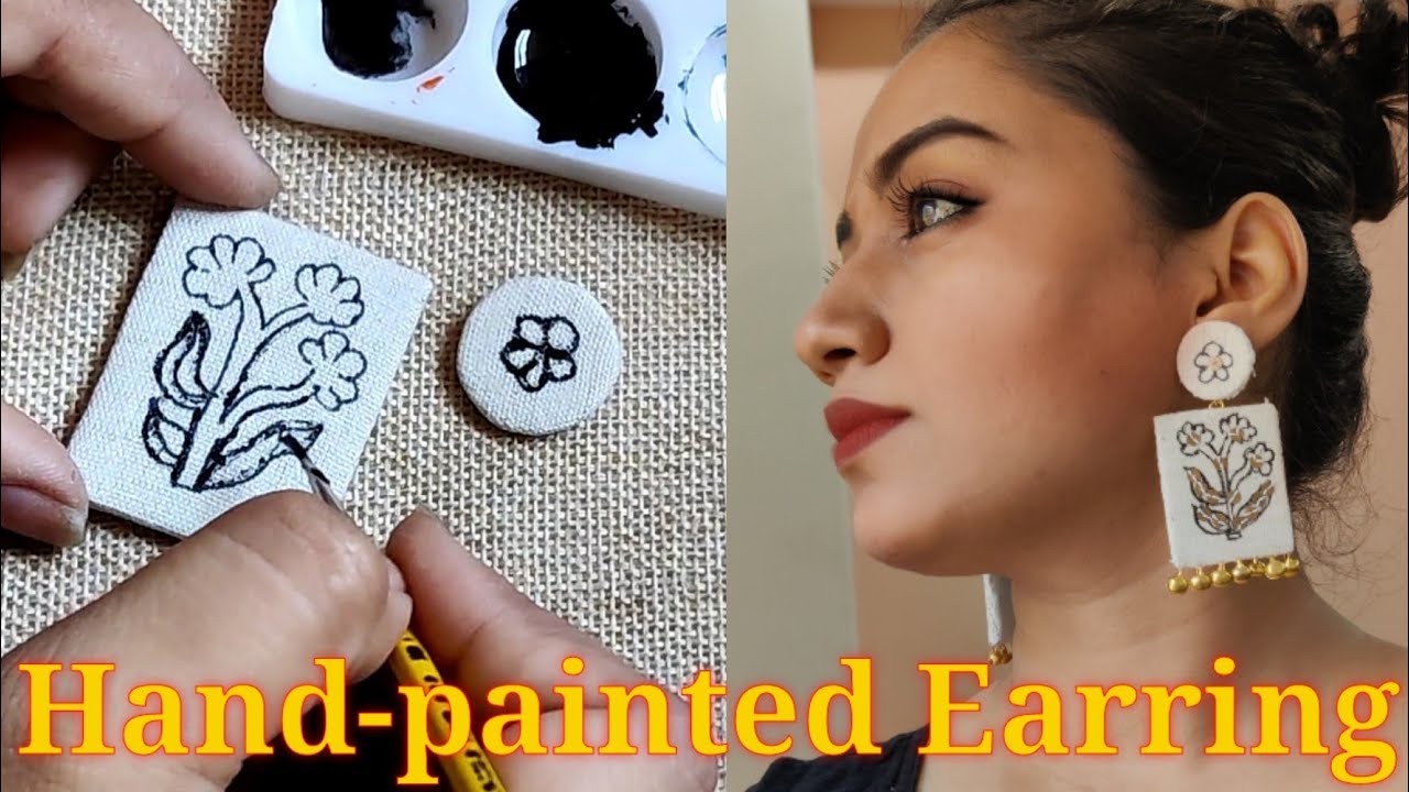 Diy Hand-painted Earrings // Jewellery making Ideas For Beginners // Diy Earrings