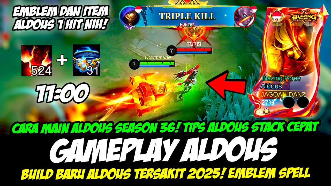CARA MAIN ALDOUS SEASON 36❗TIPS ALDOUS STACK CEPAT❗BUILD ALDOUS TERSAKIT❗GAMEPLAY ALDOUS TOP GLOBAL