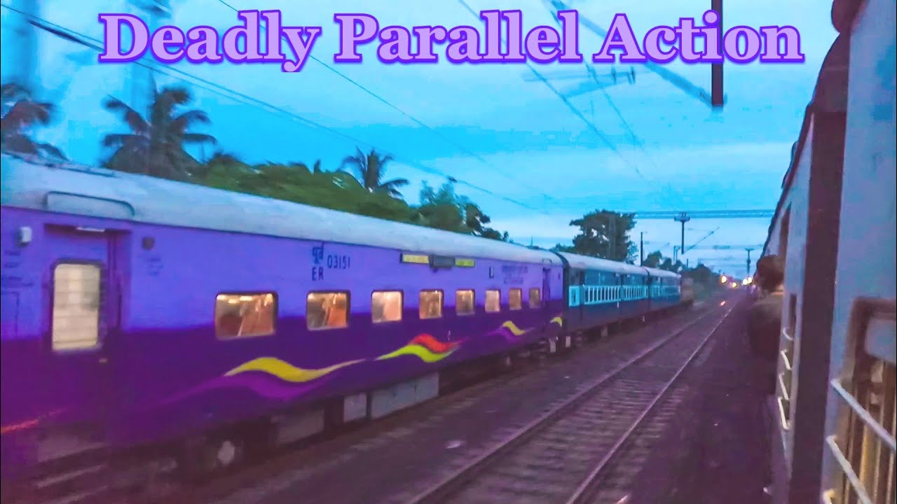 Breath Taking Deadly Parallel Action : Overtake : Re-Overtake | EMU vs EXPRESS epic train race