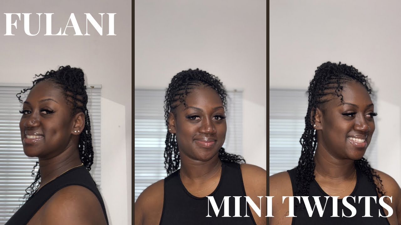 Fulani Mini Twists ft. ExyHair | Protective Hairstyle| #minitwists 