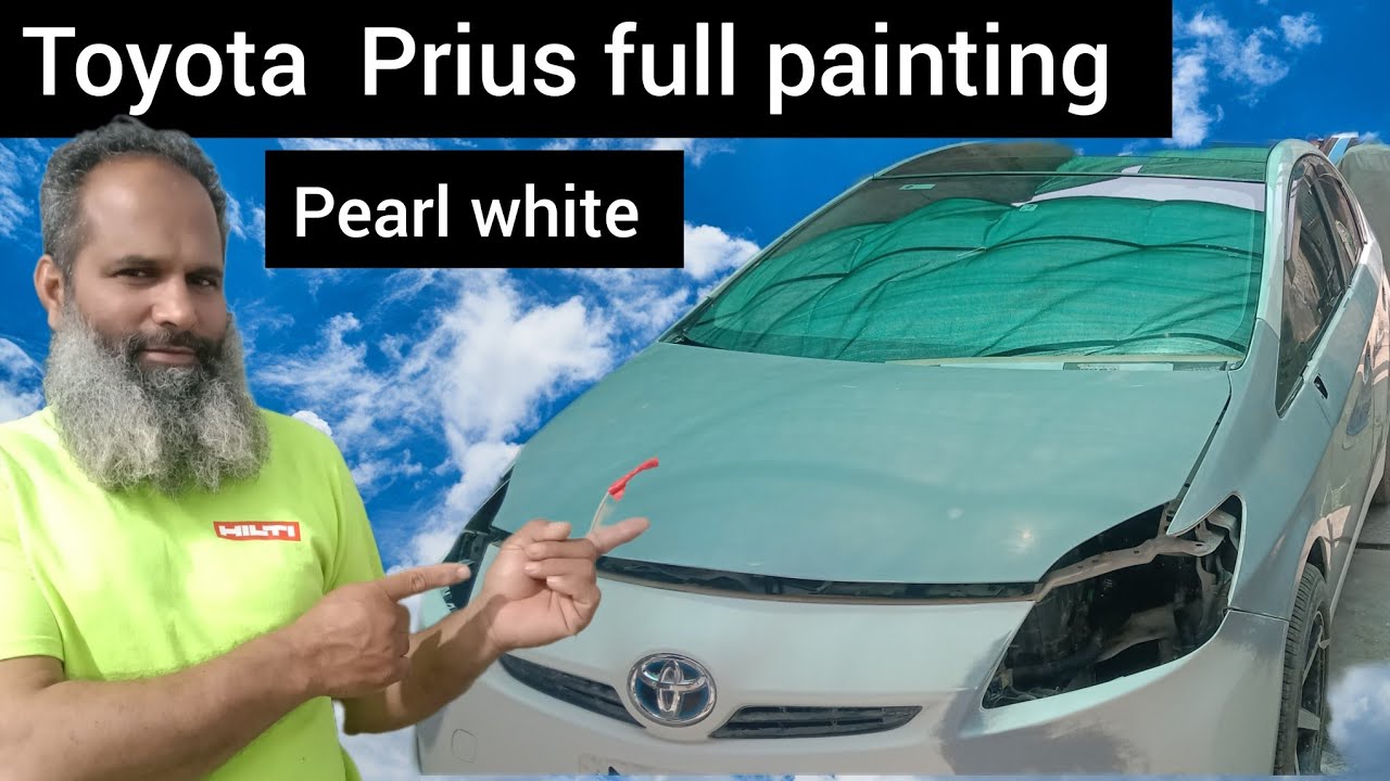 Toyota Prius Full painting pearl  white | How to paint a car