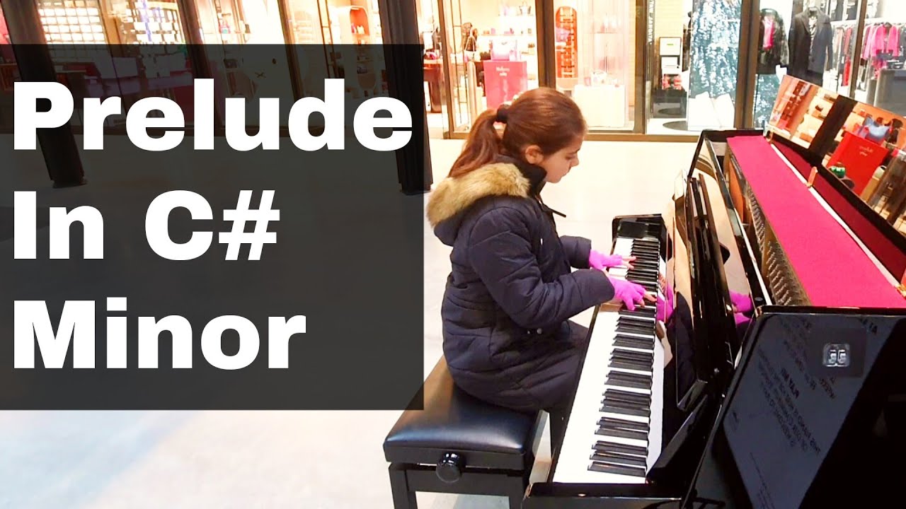 Impressive Mall Piano Performance: Young Girl Plays Rachmaninoff Prelude in C Sharp Minor.