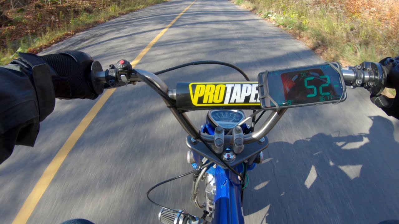 Engine-swapped Honda CT70 - Top Speed Run