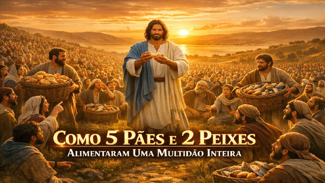 O Dia em que Jesus Multiplicou Pães e Peixes Diante de uma Multidão”