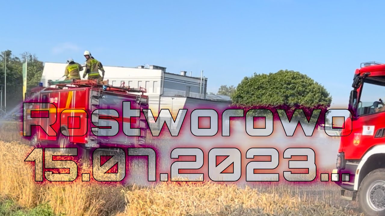 Pożar zboża na pniu w Rostworowie!Przejazdy alarmowe/odjazdy-GROVER,HORN itp…❗️🚨