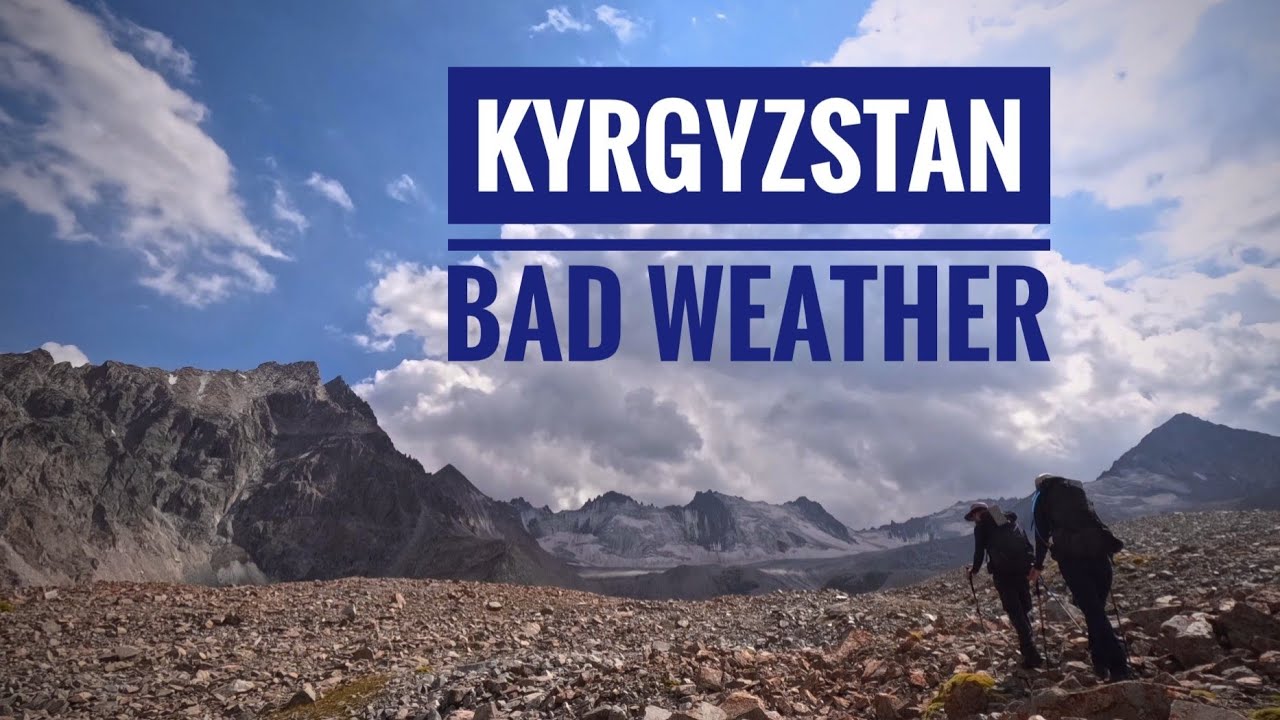 Time laps bad weather conditions in Ala-Archa National Park in Kyrgyzstan