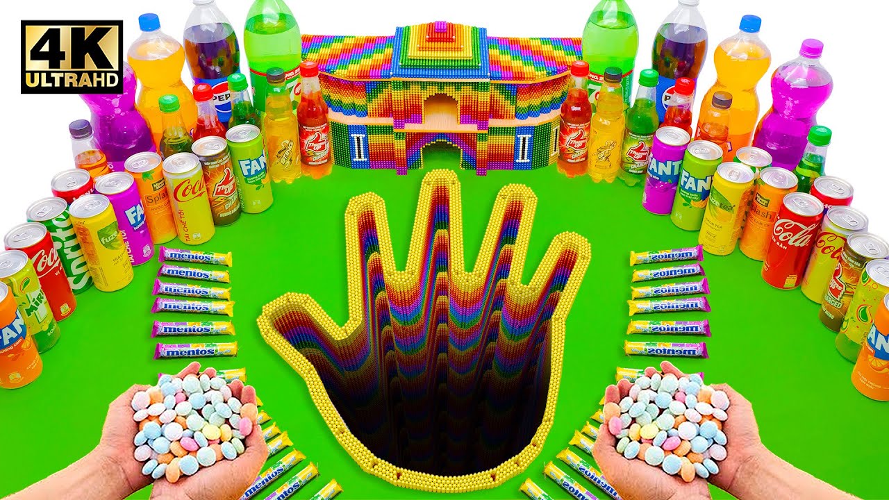 Epic Toothpaste Explosion from Underground Hand Hole - Orbeez Balloons, Fanta, Coca-Cola vs Mentos!