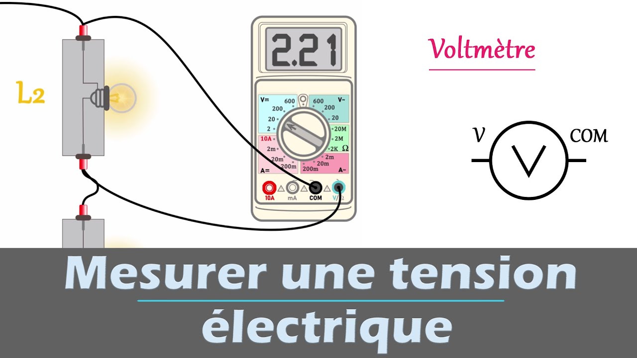 Mesurer une tension &eacute;lectrique 💡 - Utilisation du Voltm&egrave;tre | Physique | Coll&egrave;ge - Lyc&eacute;e