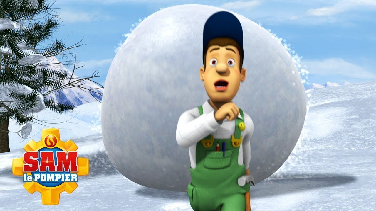La boule de neige g&eacute;ante! | Sam le Pompier | Sauvetage Ultime dans la Neige | Dessin anim&eacute;