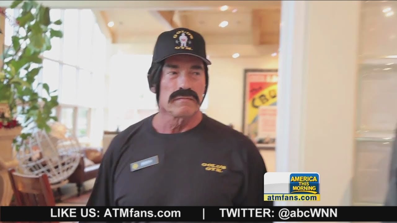 Arnold Schwarzenegger Disguised as Gold's Gym Employee