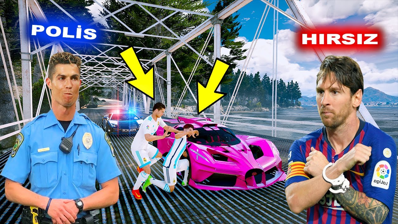 RONALDO VE MESSİ PAHALI SÜPER ARABALARLA HIRSIZ POLİS OYNUYOR! - GTA 5