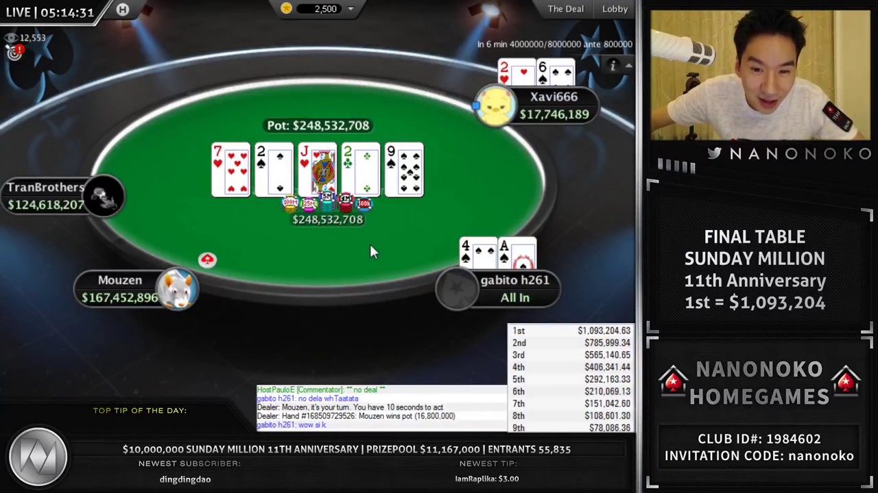 PokerStars 11th Anniversary Sunday Million Final Table! Commented by Nanonoko
