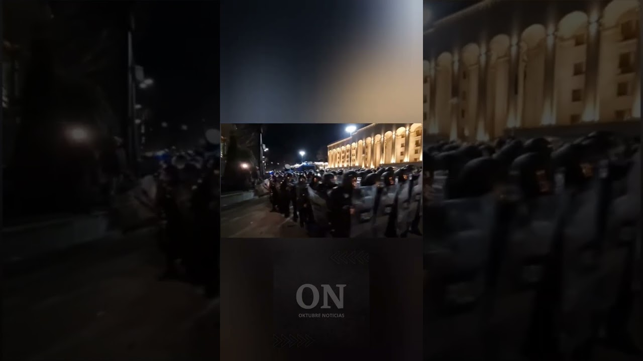 La polic&iacute;a #antidisturbios avanza sobre los manifestantes en #Tiflis #georgia georgia