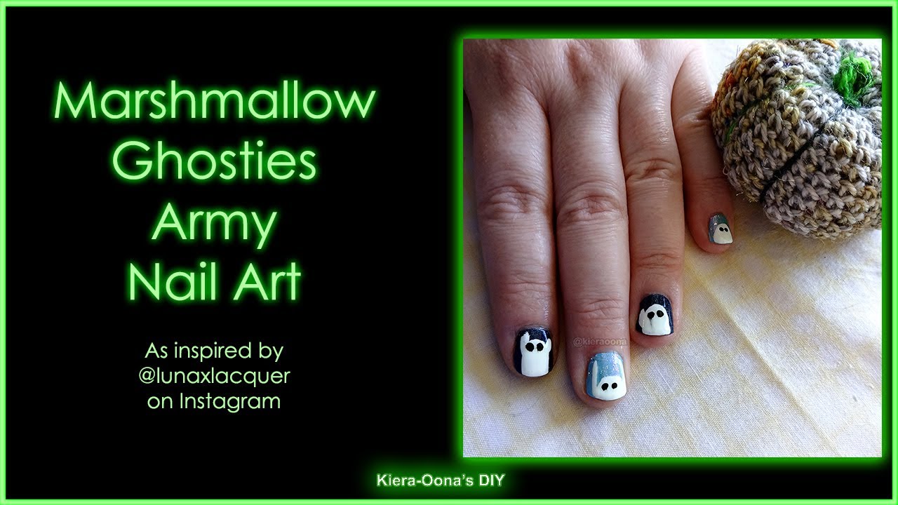 Marshmallow Ghosties Army - tutorial -  Inspired by @lunaxlacquer on Instagram - #halloween