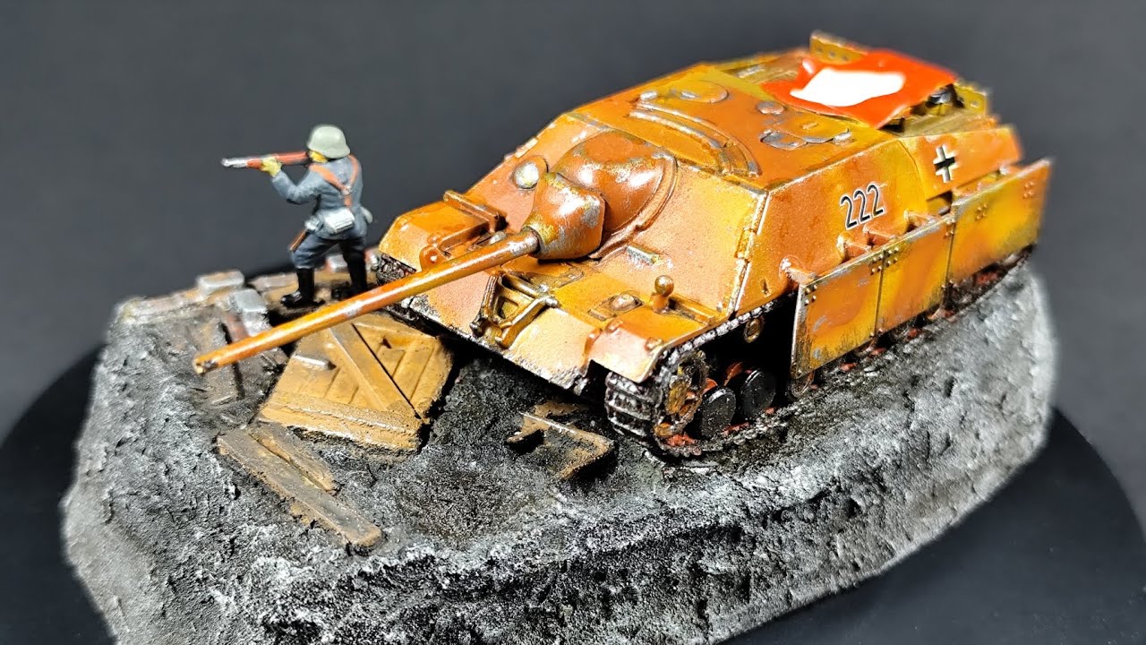Diorama WWII Germans JAGDPANZER IV L/70 model kit 1/76 (Revell)