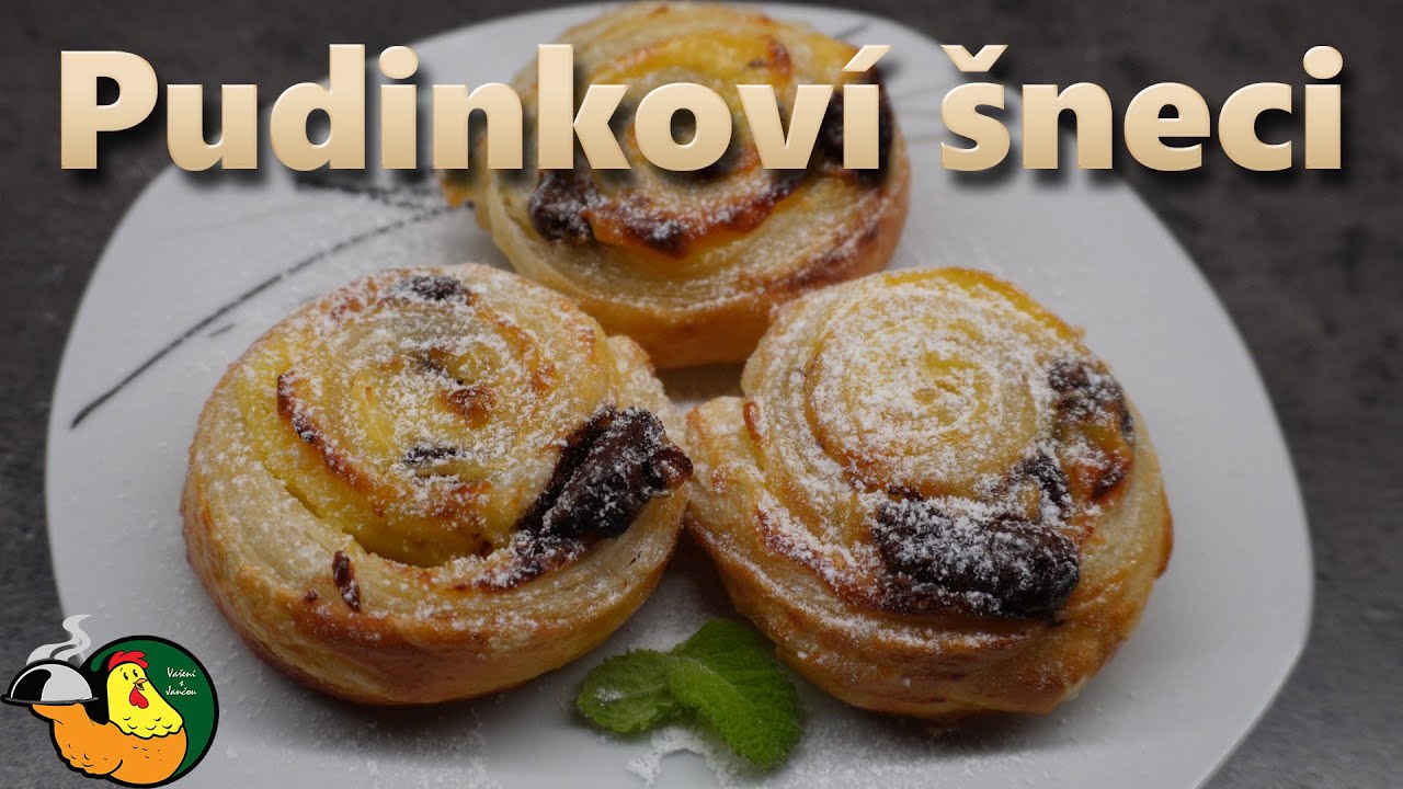 Pudinkoví šneci z listového těsta
