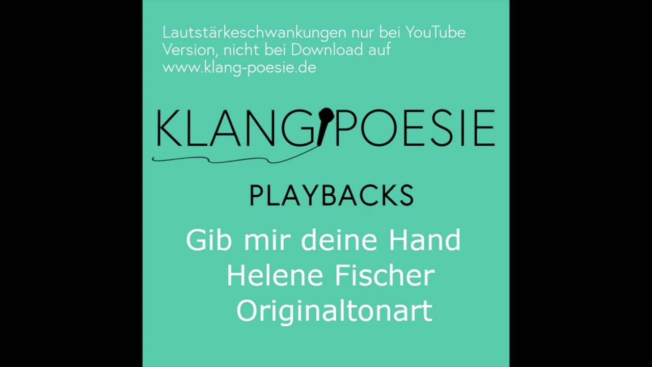 Gib mir deine Hand Helene Fischer Playback karaoke Instrumental