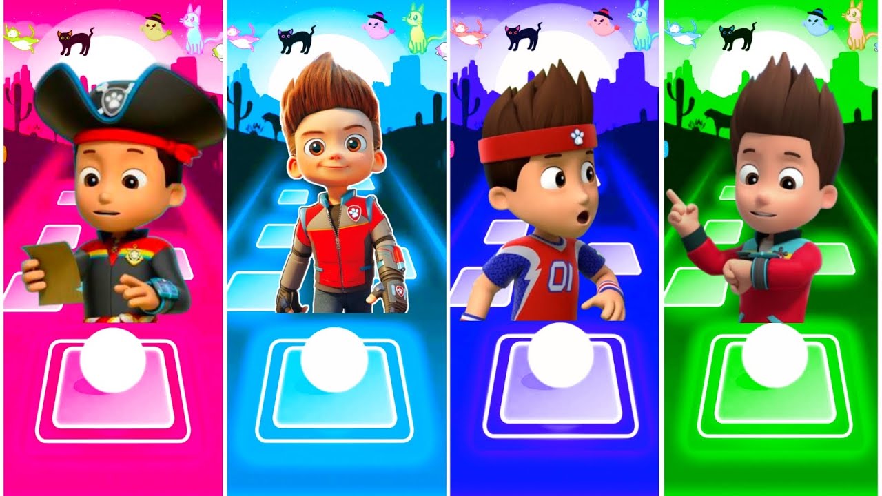 Marshall VS Rubble Paw Patrol VS Ryder Paw Patrol VS Paw Patrol - Tiles Hop EDM Rush