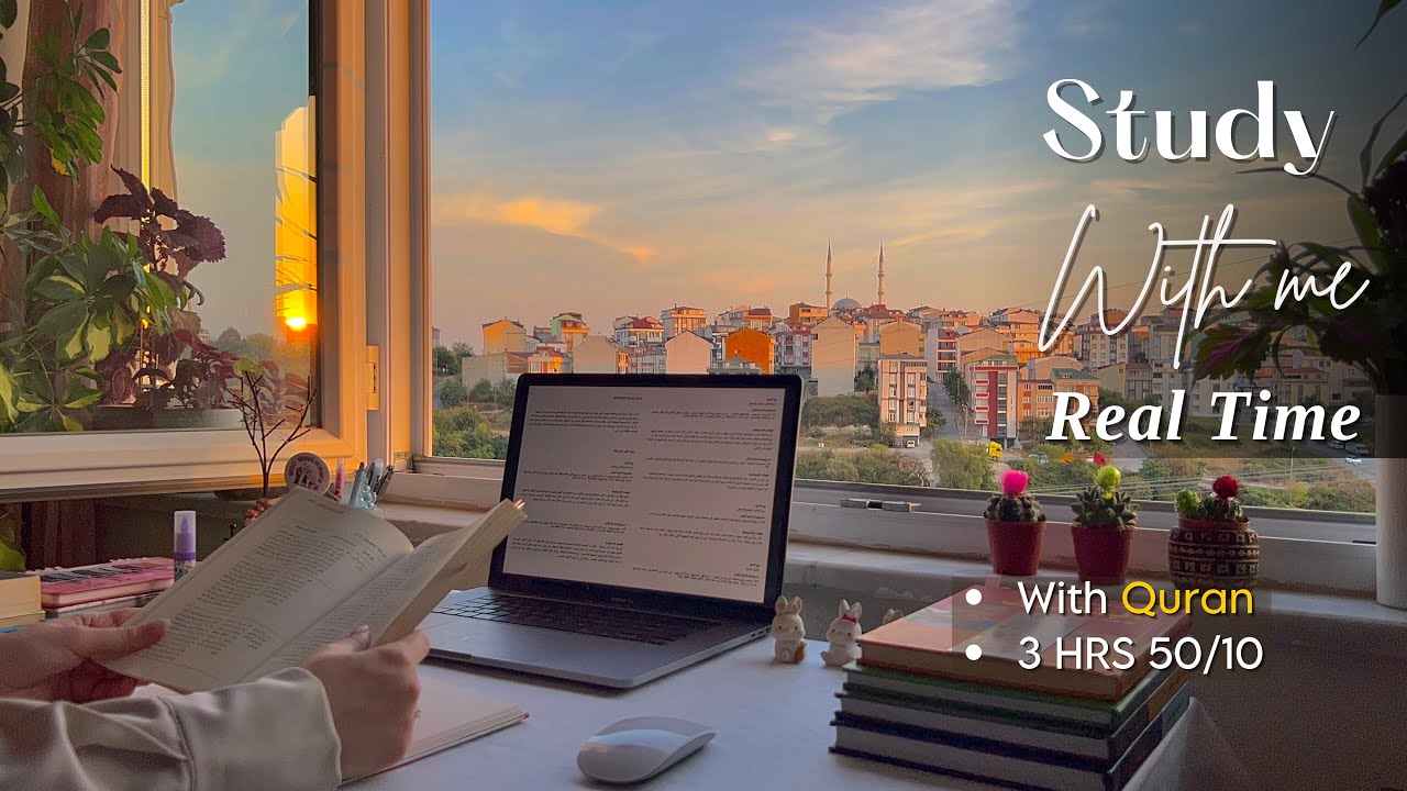 3-Hour Study With Me | Quran recitation | Lofi Quran With Rain | pomodoro 50/10| Study With Anwar