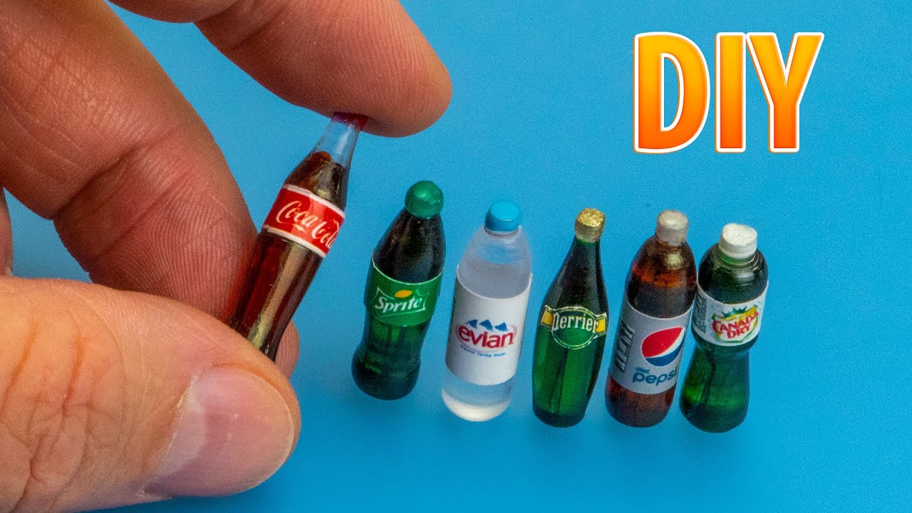 DIY Realistic Miniature Glass bottles | DollHouse | No Polymer Clay!