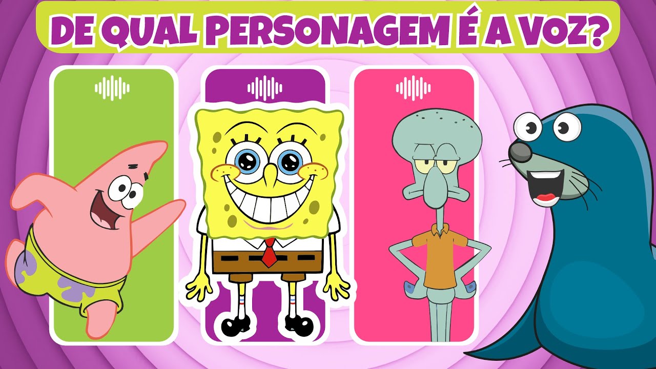 🧽🍍BOB ESPONJA | ADIVINHE O PERSONAGEM PELA VOZ - Só 4% vão ACERTAR! #quiz #focaquiz