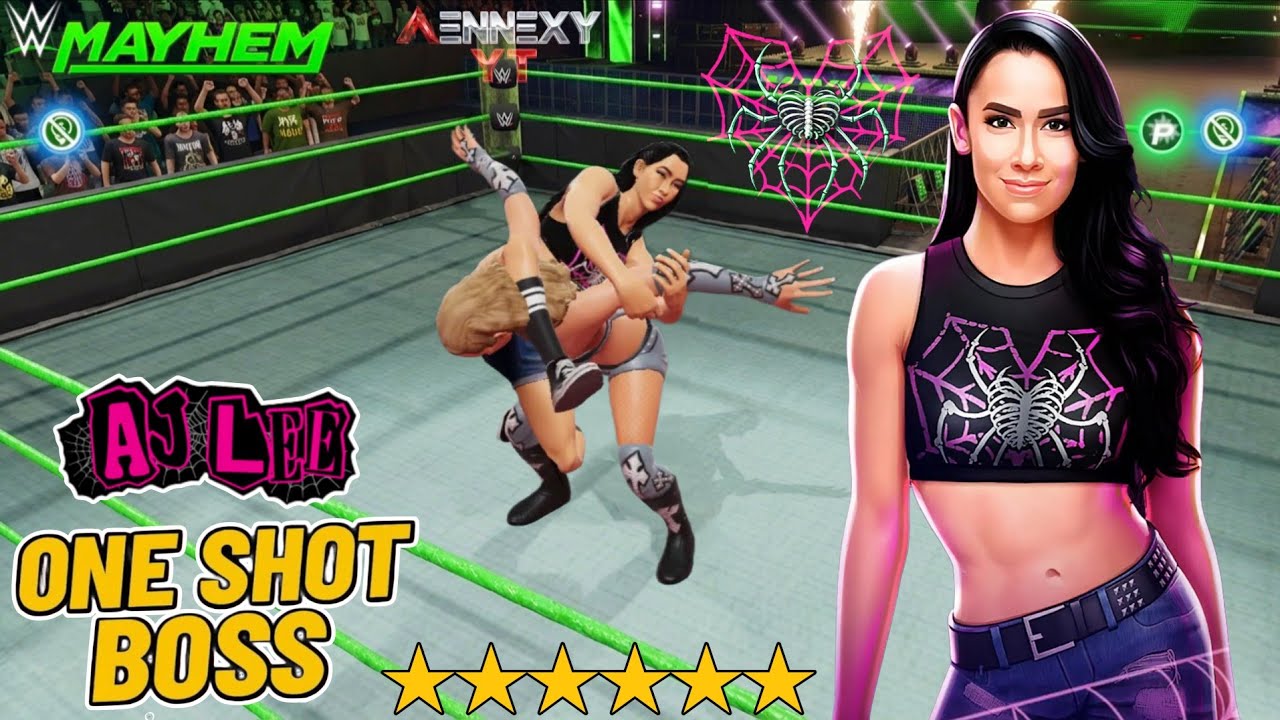 6-звездочная Эй Джей Ли, босс, побеждающий одним ударом, WWE MAYHEM