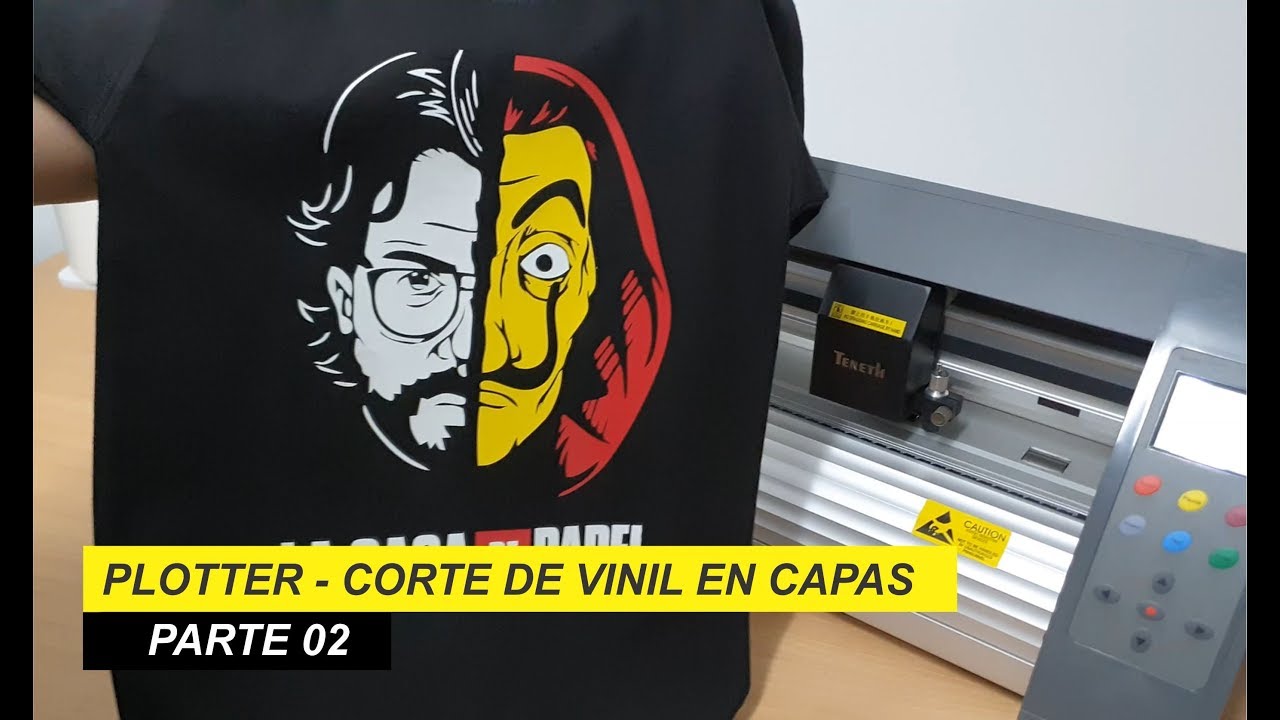 Vinil textil 03 CAPAS con PLOTTER CORTE , Teneth TH440L - Parte 02
