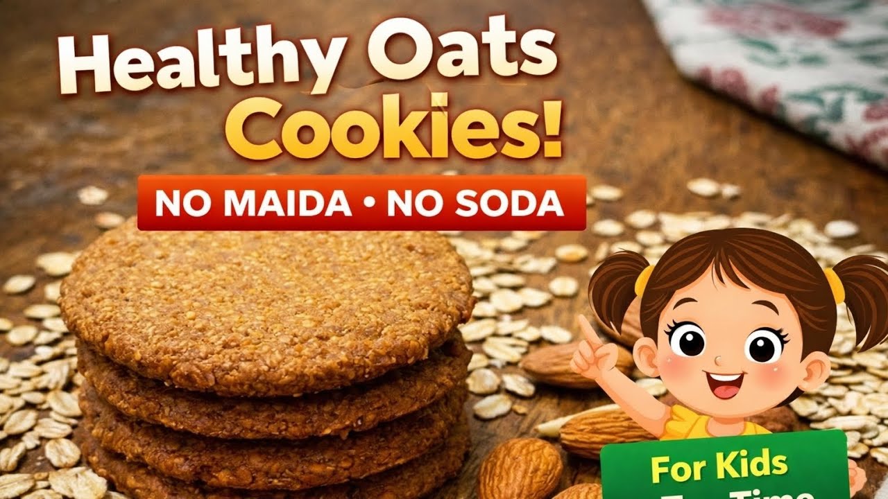 Healthy Oats Badam Cookies for Toddlers | No Sugar No Maida | Easy Homemade Baby Snack 🍪💛