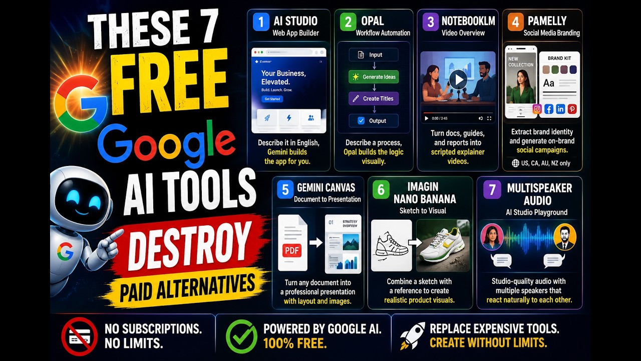 7 FREE Google AI Tools That Replace Expensive Software (2026 Edition)