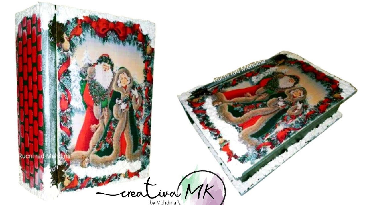 #Christmas Decoupage Box #Caja de decoupage navideño   Novogodišnja dekupaz kutija