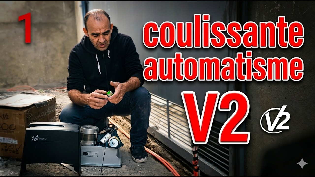 automatisme V2 pour porte coulissante , comment fixer le moteur ?