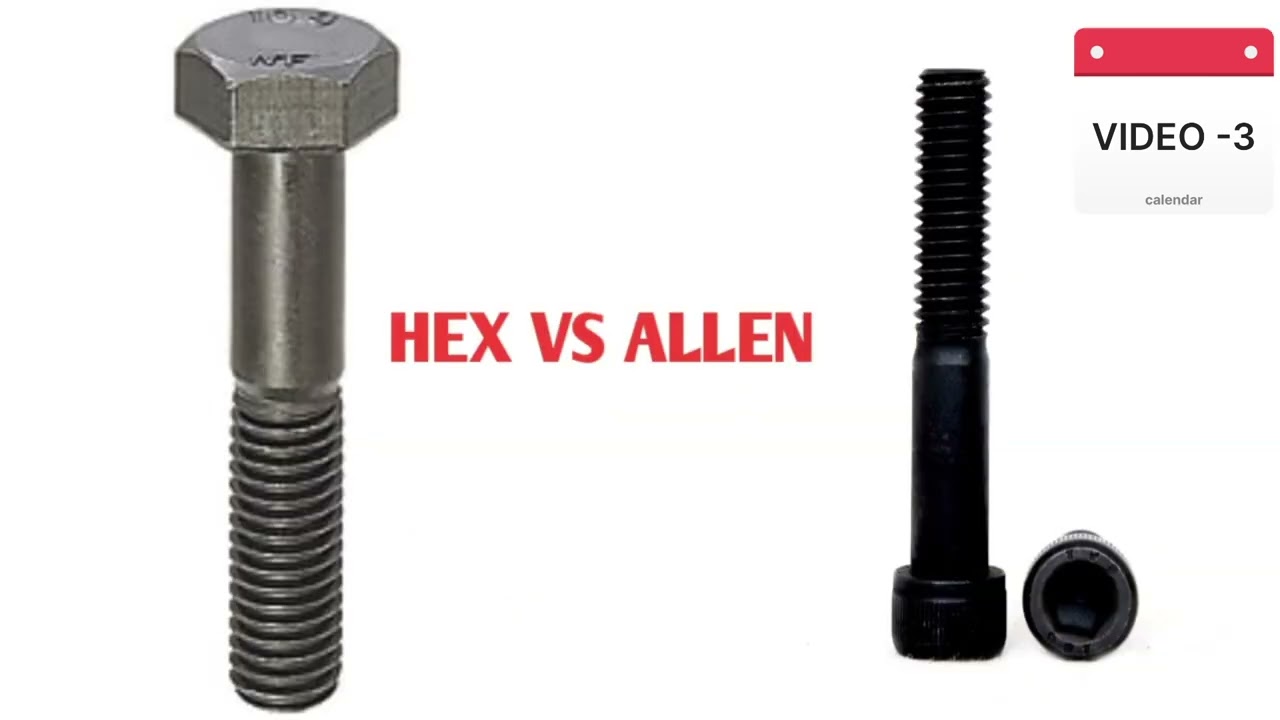HEX BOLT  vs ALLEN BOLT #BOLTS #FASTENER #ITIFITTER #DIFFERENCE #USES HINDI FULL DETAILS #hexbolts 