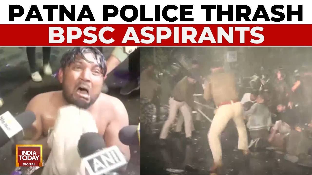 Bihar BPSC Protest: Patna Police Thrash Protesting Students, Use Water Cannon On Them On Cold Night