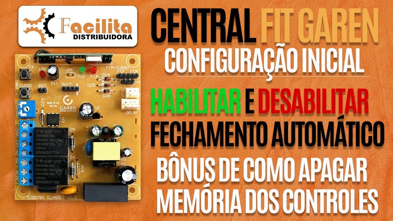 Parte 2 Como habilitar e desabilitar fechamento automático e como apagar a memória dos controles