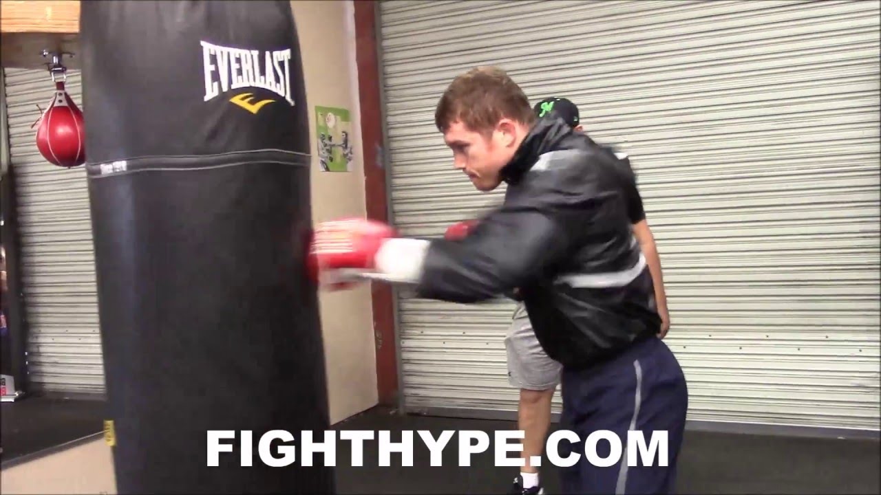 CANELO ALVAREZ THROWS HUNDREDS OF PUNCHES NON-STOP TO THE HEAVY BAG; IN BEAST MODE FOR AMIR KHAN