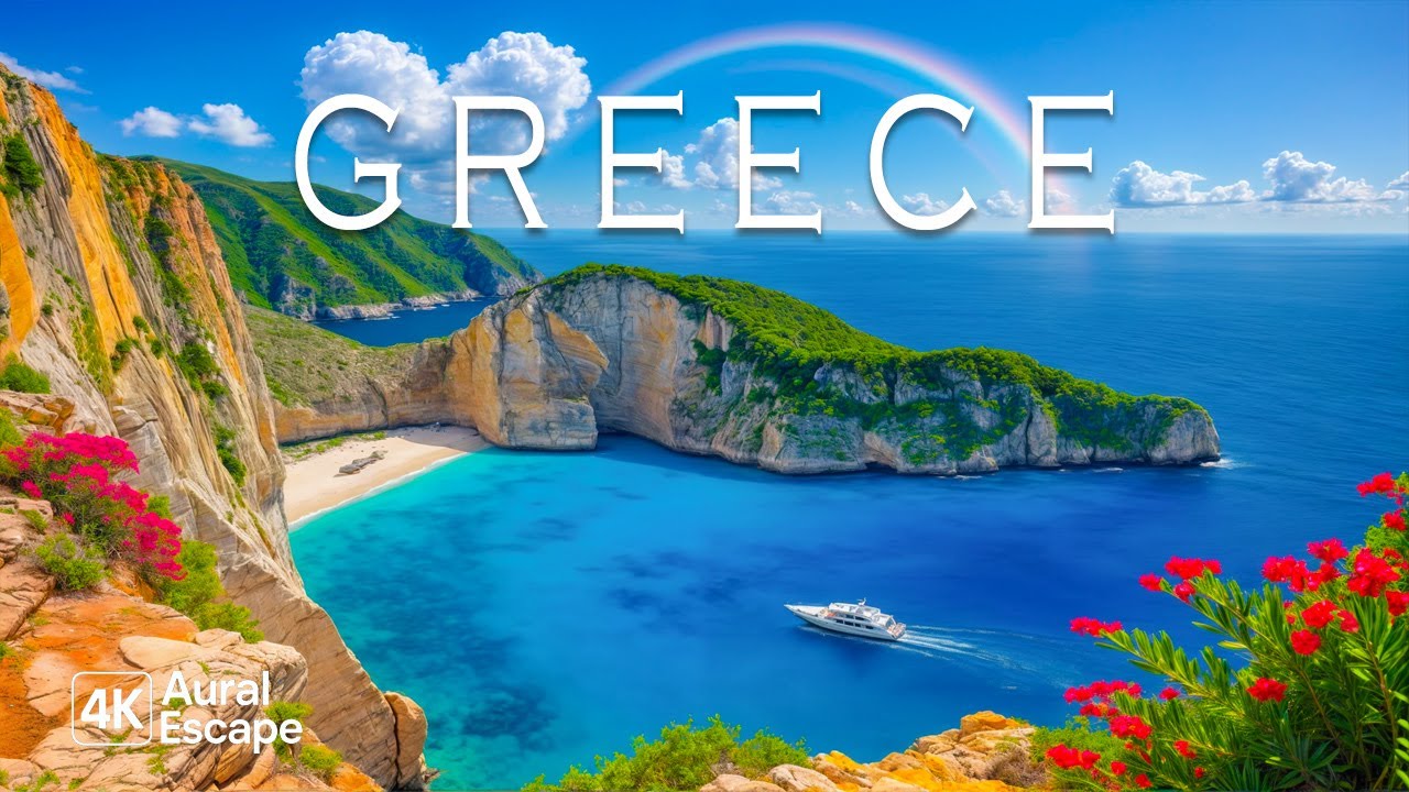 Greece 4K UHD &ndash; Santorini Sunsets & Aegean Dreams | Aural Escape 4K