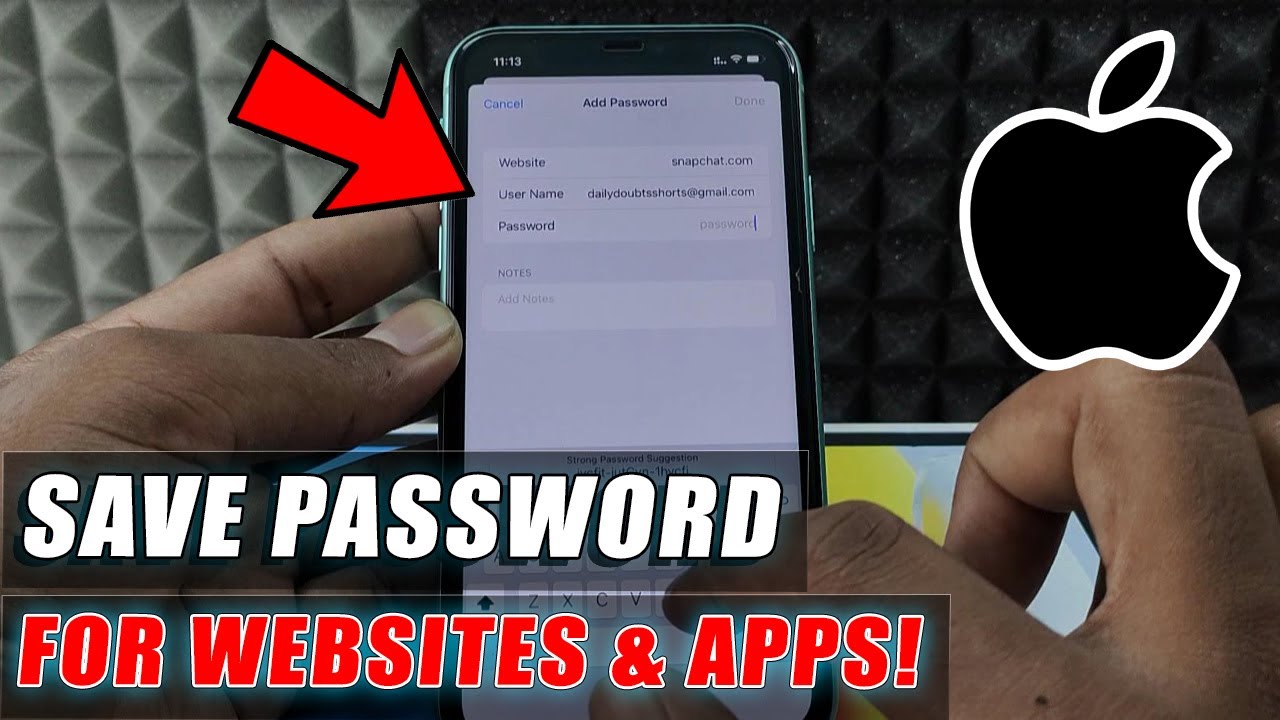 how to save website & apps password in iphone?