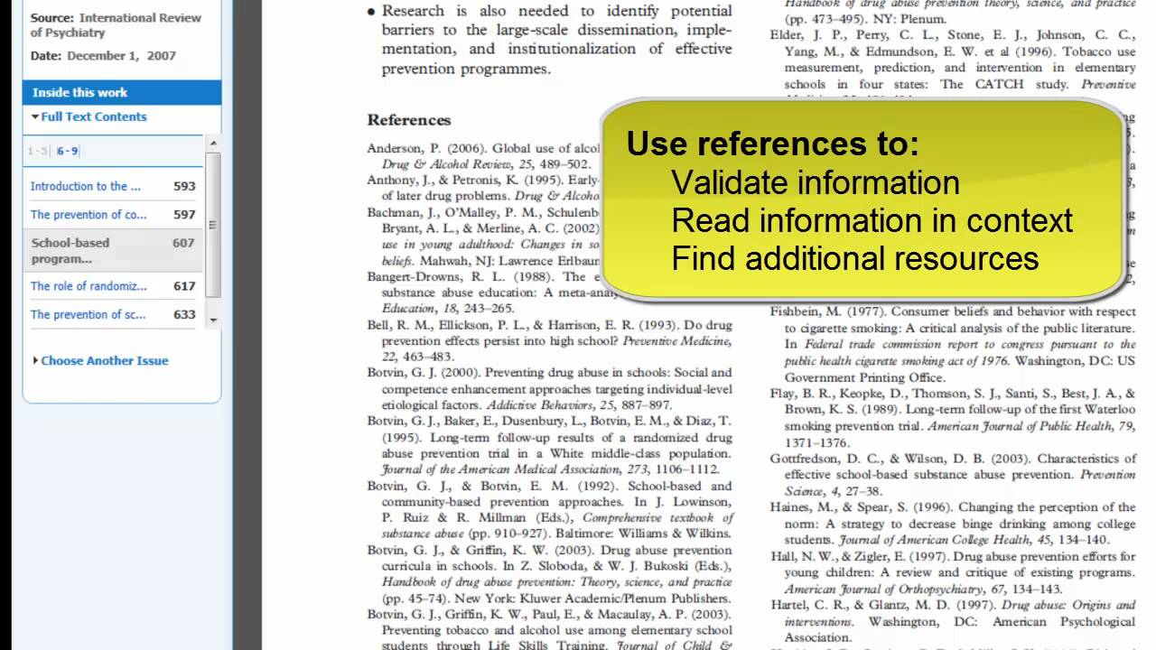 Using Online Databases