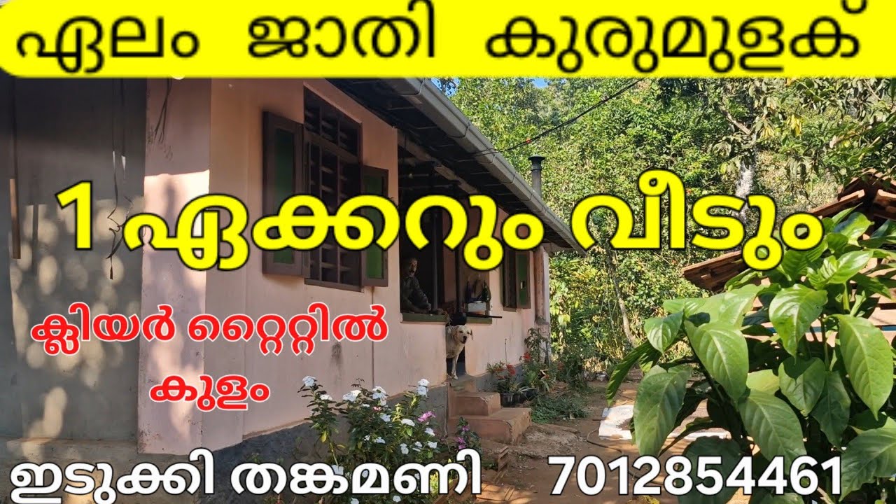 എല്ലാവിധ കൃഷികൾക്കും അനുയോജ്യമായ 1 ഏക്കറും വീടും. ഏലം ജാതി കുരുമുളക് കാപ്പി. ഇടുക്കി near തങ്കമണി..