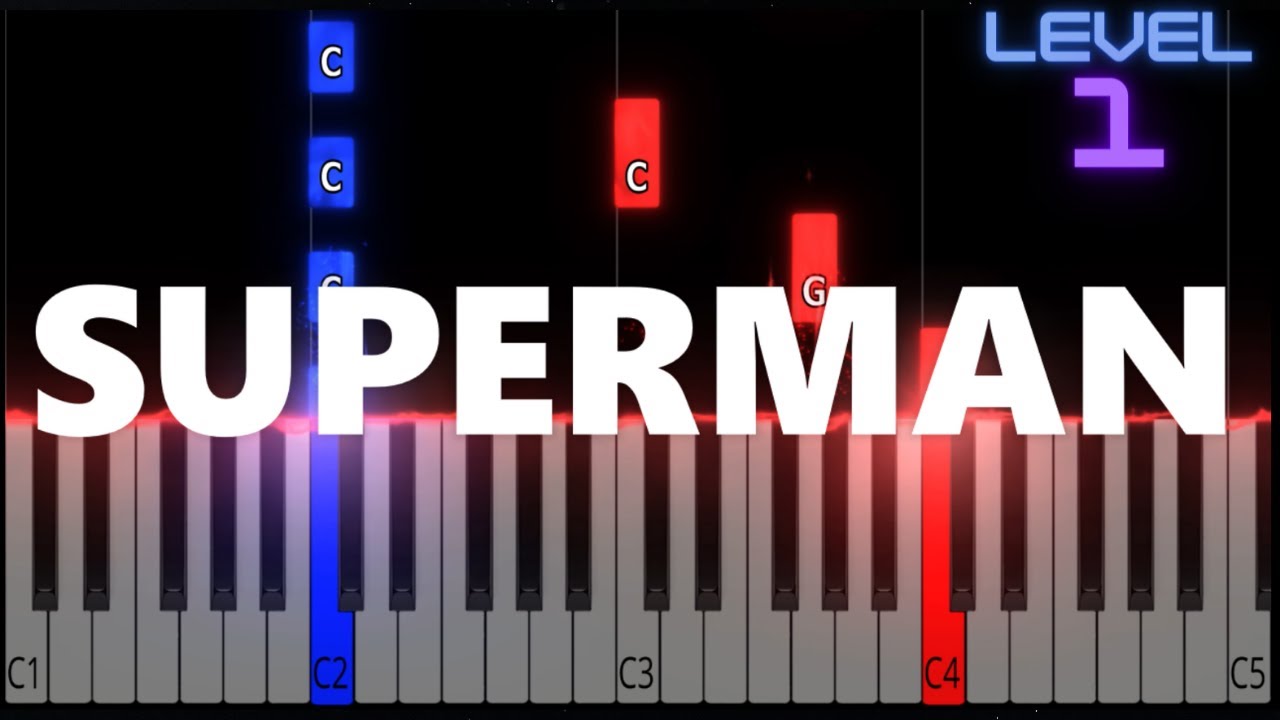 Superman Theme - John Williams - EASY Piano Tutorial