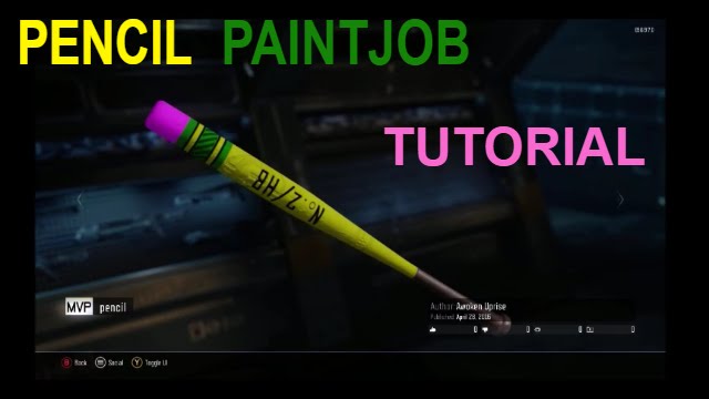 MVP Baseball Bat Pencil Paintjob Tutorial!!! Black Ops 3 Tutorial