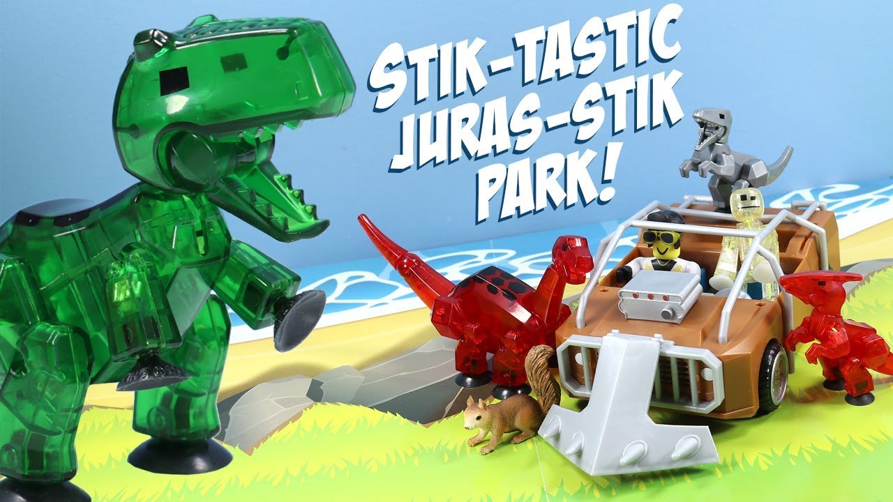 Stikbot Dinosaurs MEGA Dino T-Rex Brontosaurus and Velociraptor Animation Play