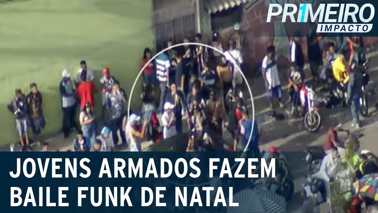 Jovens fazem baile funk com fuzis na mão em Osasco | Primeiro Impacto (25/12/20)